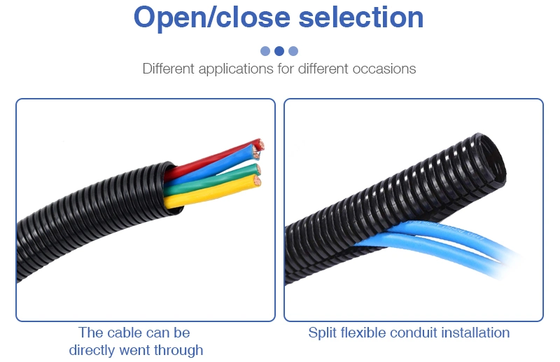 Flexible Plastic Cable Corrugated Pipe Convoluted Conduit Tube PA-Ad13.0 5/16"